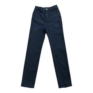 EXPRESS Womens Size 00 R Slim Super High Rise Denim Perfect Dark Wash Blue Jeans